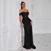 Aria Basics Aria Basics European And American Cross-Border Hot-Selling Sequin Strapless Sexy Dress Banquet Slit Long Slim Fit Aura Model Evening_ecoleips.com