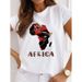 Cross-border Plus-size Women's Short-sleeve Clothing With Printed Map Of The Continent_ecoleips.com