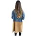 Women's Clothing Suit Collar Denim Splicing Mid Length Coat For Women_ecoleips.com