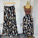 Floral Print A-Line Midi Skirt With Elastic Waist - Vintage-Inspired High Waist Pleated Skirt For Women_ecoleips.com