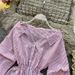 Women's Long Sleeve Fashion Shirt Hong Kong Style Puff Sleeves Slim Waist Ruffled Hem Short Striped Blouse Casual Elegant England Style_ecoleips.com