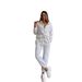 Casual Women's Suit, Solid Color Long-sleeved Zipper Loose Top, Lace-up Trousers Two-piece Set_ecoleips.com