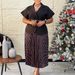 Women's Stylish European American Style Short Sleeved Top And Pleated Skirt Set Polka Dot Suit Collar_ecoleips.com