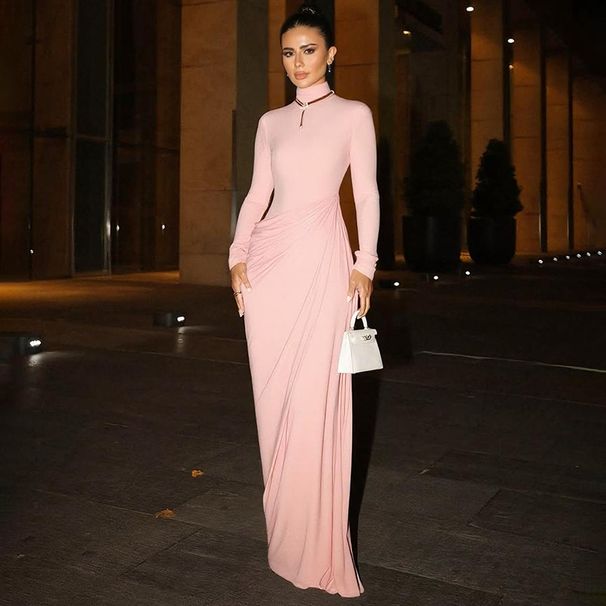 2025 Autumn New Fashion Sexy Slim Backless Button Solid Color Long Sleeve Dress Wholesale_ecoleips.com