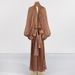 Women's Clothing New Fashion Niche Design Bat Sleeve Lace Up Pleated Dress_ecoleips.com