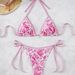 Women's Clothing Printed Triangle Cup Pendant Sexy Bikini Swimsuit_ecoleips.com