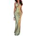Women's Satin One Shoulder Hollow Out Sleeveless Maxi Dress – Elegant Party Evening Gown 2026_ecoleips.com