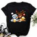Foreign Trade Cross-Border Merry Christmas Tree Santa Claus Retro Fashion Simple Short-Sleeve T-Shirt For Women European_ecoleips.com