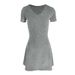 AC324 Autumn New Short-Sleeve Elegant Dress Slim Fit Concealing Belly Fashionable Casual Mid-Length A-Line Skirt_ecoleips.com