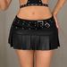 Women's PU Leather Mini Skirt – Sexy High-Waisted Pleated Skater Skirt For Night Out & Clubwear (S-XL)_ecoleips.com