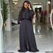 Women's Clothing Spring And Summer New Round Neck Irregular Lantern Sleeve Top Beaded Wide Leg Pants Suit_ecoleips.com