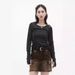 AC441 French-syle New Square-neck Slim-fi Long-sleeve Op, Versaile, Fashionable, Unique And Exquisie Women's_ecoleips.com