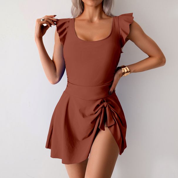 Women's Clothing One Piece Swimsuit Women's Hot Spring Sports Skirt Conservative Large Size Swimsuit_ecoleips.com