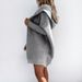 K New Mid-length Coat, Pure Color Comfortable Casual Sweater For Women, Loose Hooded Knitted Cardigan._ecoleips.com