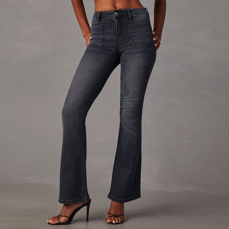 Vintage High Waist Flared Jeans For Women - Stretchy Denim Bell Bottoms With Classic Retro Style_ecoleips.com
