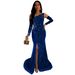 Women's Clothing Sexy Slit Dress Luxury Beading Hot Diamond Evening Dress_ecoleips.com