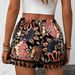 Women's Clothing Ready Stock Spring And Summer Fashion New Size Ladies Printed Casual Shorts With Lace Edges_ecoleips.com