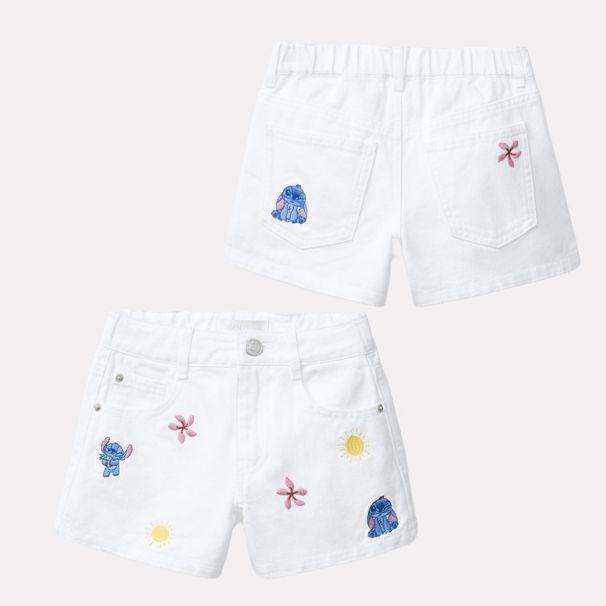 Special Offer → High-Waisted Simple Starry Baby Shorts, Star Embroidery, Frayed Hem, Girls' Denim Shorts_ecoleips.com