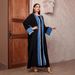 Women Cardigan Abaya Elegant Contrast Color Tassel Long Dress Muslim Dubai Arab Clothing_ecoleips.com