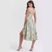 Summer New European And American Style Waist-cinching Short-sleeved Slimming Long With Straps, Sexy Slit Floral Dress_ecoleips.com