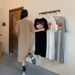 Cartoon Bear Print Short Sleeve Summer And Autumn New Loose Round Neck Pregnant Woman Comfortable Dress_ecoleips.com