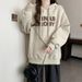 European American Style Real Shot Spring And Autumn Thin Hooded Sweatshirt For Women, New Loose-fitting Korean Version_ecoleips.com