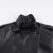 Women's Faux Leather Jacket – Stand Collar Long Sleeve Motorcycle Coat With Lychee Grain Texture (Black/Brown/Burgundy, XS-L)_ecoleips.com