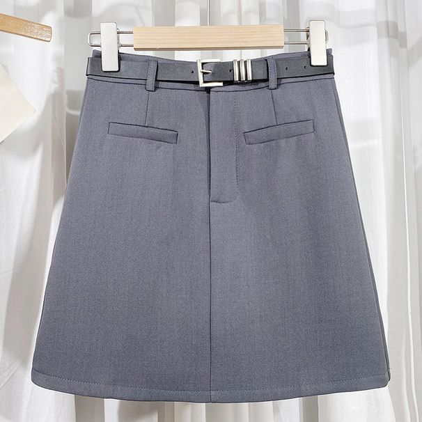 K Fashionable Women's High-Waisted Slimming Workwear Skirt With Design Flair And Versatile Short Dress In A Sexy Suit Style. No Belt_ecoleips.com