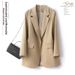 Women's Short Blazer Korean Style Loose Fit for Petite Trendy Autumn New Spring Outerwear_ecoleips.com