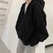 Women's Fleece-Lined Zip-Up Hoodie – Oversized Korean Style Jacket, Thickened Warm Coat, Soft Polyester Blend For Fall & Winter (S-XXXL)_ecoleips.com