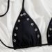 Sexy Three Piece Bikini Set Solid Color Backless Halter Neck Swimsuit for Women European American Style Cross Border Swimwear_ecoleips.com