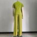 Women's Autumn Fashionable Casual Solid Color Two Piece Set Irregular Pants Polyester Spring/Summer Regular Thickness_ecoleips.com