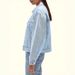 Women's Light Blue Washed Denim Jacket Loose Fit Drop Shoulder Short Versatile Top Factory Direct Wholesale_ecoleips.com