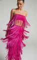 Women's fashion one-shoulder sexy two-piece skirt with top fringe skirt_ecoleips.com