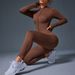 Women’s Clothing Threaded Half Zip Jumpsuit With Thumb Hole Long Sleeve Jumpsuit Hip Lifting Body Shaping Pants Small Stand Up Collar Jumpsuit_ecoleips.com