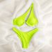 Verve 2025 Solid Color Sexy Triangle Women's Two-Piece Swimsuit Single Shoulder Beach Bikini_ecoleips.com