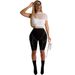 Fashionable Mesh Patchwork Five Point Jumpsuit One Shoulder Casual England Style Polyester Base Layer For Women_ecoleips.com