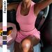 Women's Clothing Summer Casual Set American Style Tank Top & Sports Shorts Commuter Look Lightweight Polyester Suit For Spring/Autumn_ecoleips.com