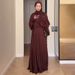 Women's Clothing Spring New Solid Color Long Sleeved Top Pleated Long Skirt Suit_ecoleips.com