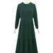 Spot Cross Border Muslim Women's Lotus Leaf Skirt Puff Sleeve Sweet Dress Robe Dubai Turkish Sun Skirt_ecoleips.com