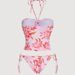 Women's Tankini Set Printed Halter Neck Swimsuit With Ties Two Piece Swimwear For All Seasons_ecoleips.com