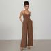 Voya Women's Knitted Lace Up Hanging Neck And Waist, Sexy Spicy Girl Suspender Jumpsuit, European And American Foreign Trade Jumpsuit_ecoleips.com