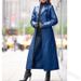 Women's Slim-Fit Button Leather Jacket – Long Coat Windbreaker (Black/Brown/Bluish/Maroon, Sizes S-4XL)_ecoleips.com