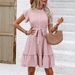 Cross-border Resort Polka Dot 2025 Summer European And American Style Ruffled Short-sleeve Tie-waist A-line Dress For_ecoleips.com