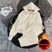 Women's Autumn Winter Fashionable Two Piece Set High Waisted Wide Leg Pants And Fleece Lined Hooded Sweatshirt Casual Loose Fit Youthful Outfit_ecoleips.com