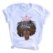 Fashionable Plus Size Urban Girl's Cute White Short Sleeve T-Shirt For Women_ecoleips.com