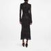 Women's Clothing Fashion Mesh Half High Collar Long Sleeve Hot Diamond Slim Hip Long Dress_ecoleips.com