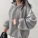 Women's Oversized Embroidered Hoodie, Casual Loose Fit Pullover Sweatshirt_ecoleips.com
