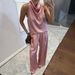 Cross-border 2025 European And American Spring/Summer New Sleeveless Long Pants Satin INS Casual Vacation Loose_ecoleips.com