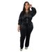 TW575 Women's Fashion Long Sleeved Lapel Zipper Cardigan And Trousers Two Piece Winter Suit European American Style_ecoleips.com